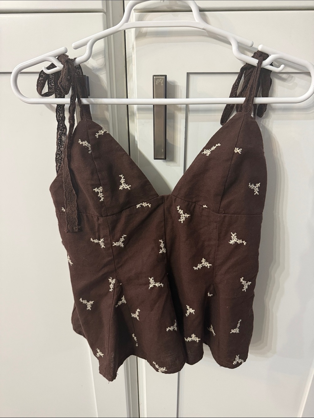 Zara small brown Cami peplum top size small